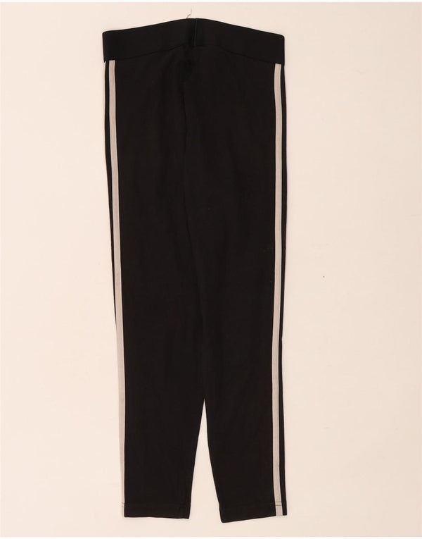 Adidas Damen Leggings UK 8 Small Schwarz Baumwolle