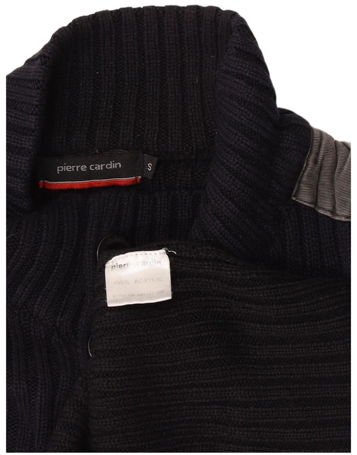 Pierre Cardin Herren-Pullover mit Knopfkragen, Größe S, Marineblau, Farbblock