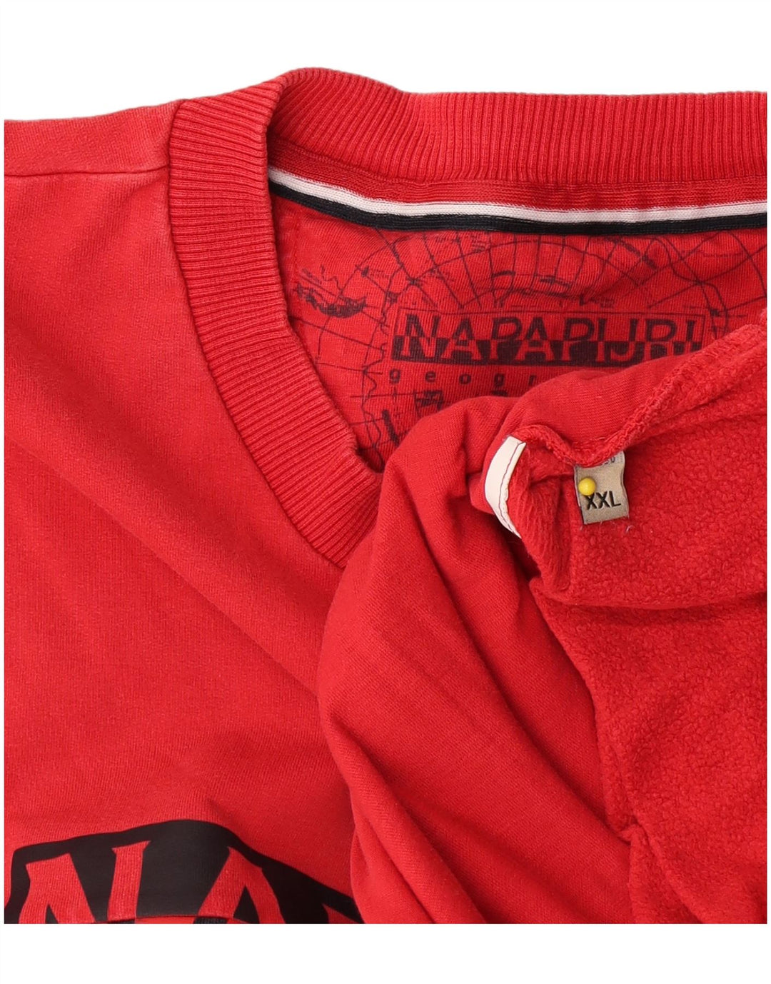 Napapijri Herren-Sweatshirt mit Grafik, 2XL, Rot, Farbblock