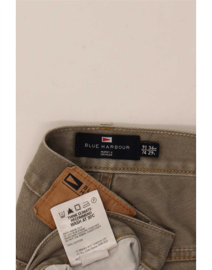 Marks & Spencer Herren Blue Harbor Straight Jeans W36 L29 Graue Baumwolle