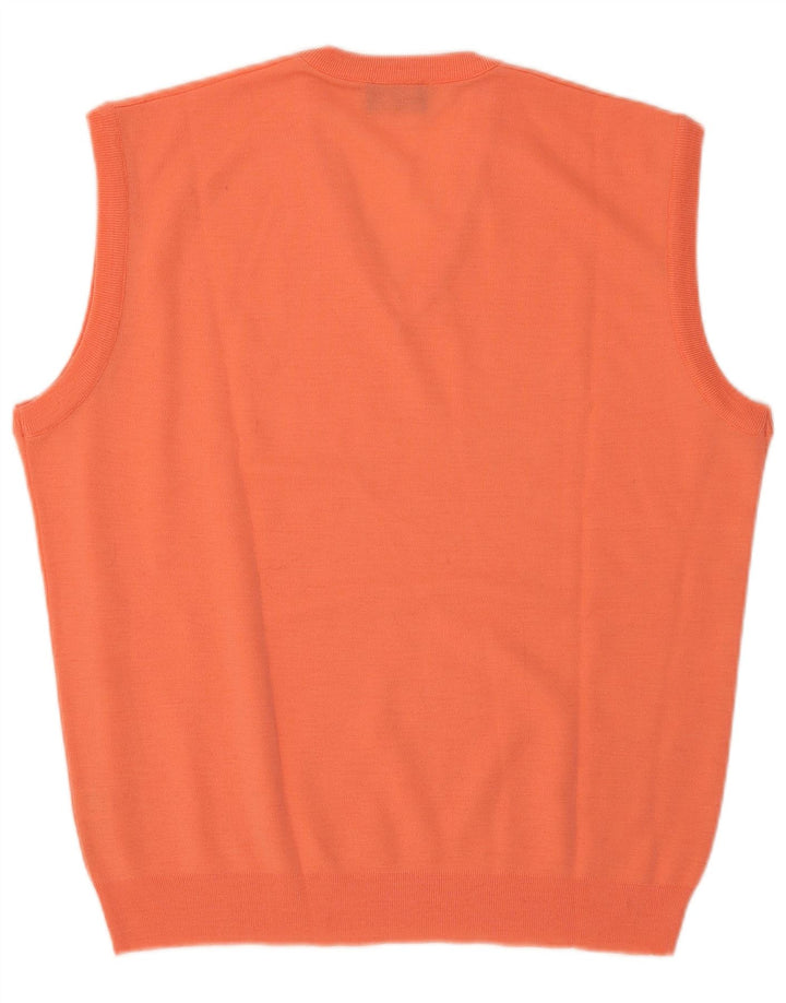 Vintage Herren Weste Tank Top Große Orange Wolle