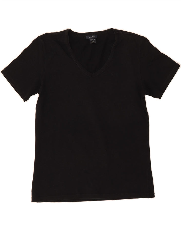 GANT Womens T-Shirt Top UK 14 Large Black Cotton Vintage Gant and Second-Hand Gant from Messina Hembry 