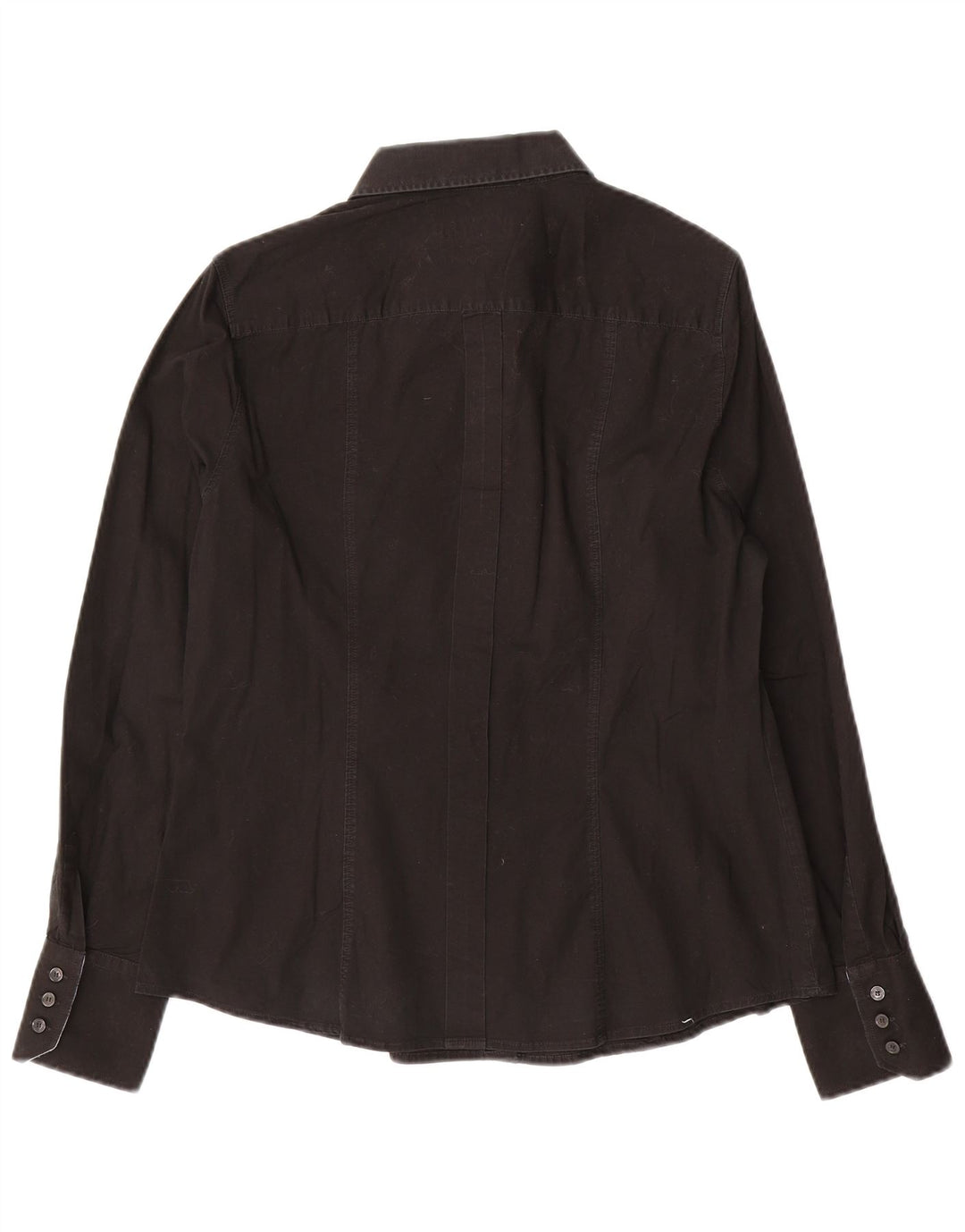 Trussardi Jeans Damen Hemd IT 48 XL Schwarz Baumwolle