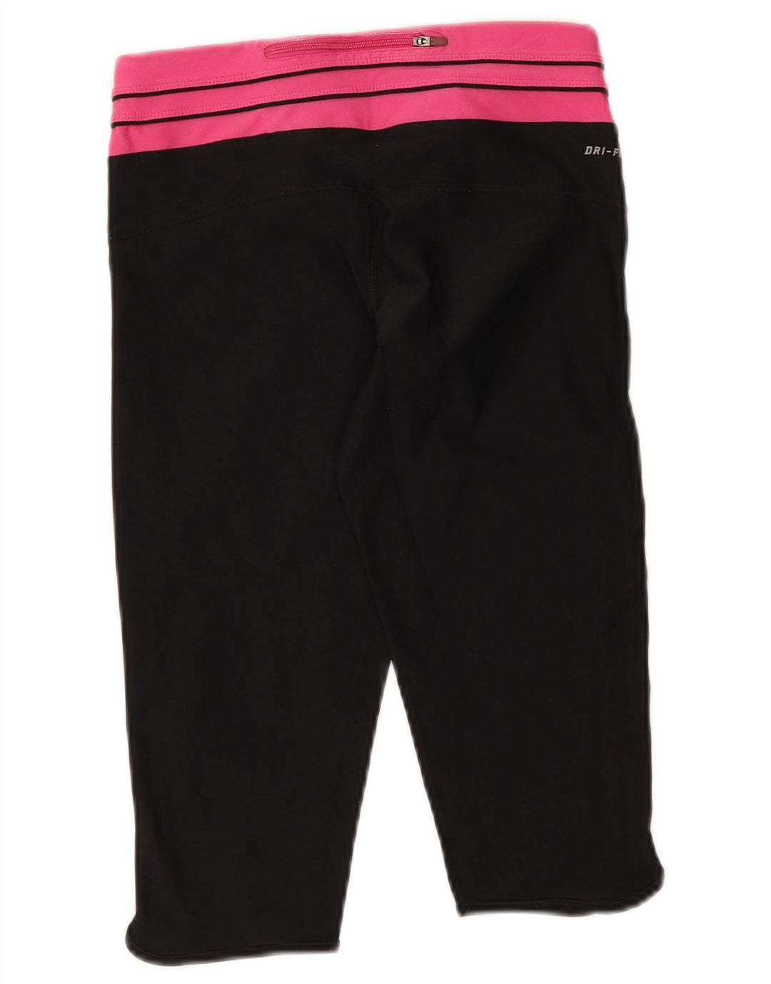 Nike Damen Dri Fit Capri Leggings UK 8 Small Schwarz Colourblock