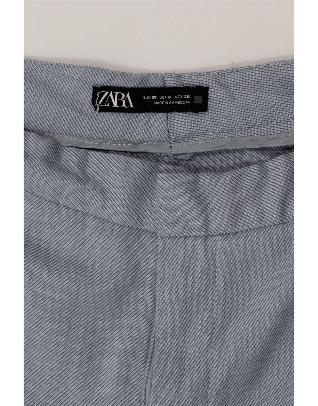 Gerade Chino-Hose für Damen von Zara, EU 38, Größe S, W28, L27, Blau, Polyester