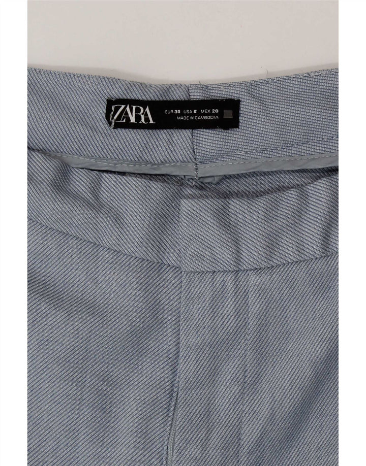 Gerade Chino-Hose für Damen von Zara, EU 38, Größe S, W28, L27, Blau, Polyester