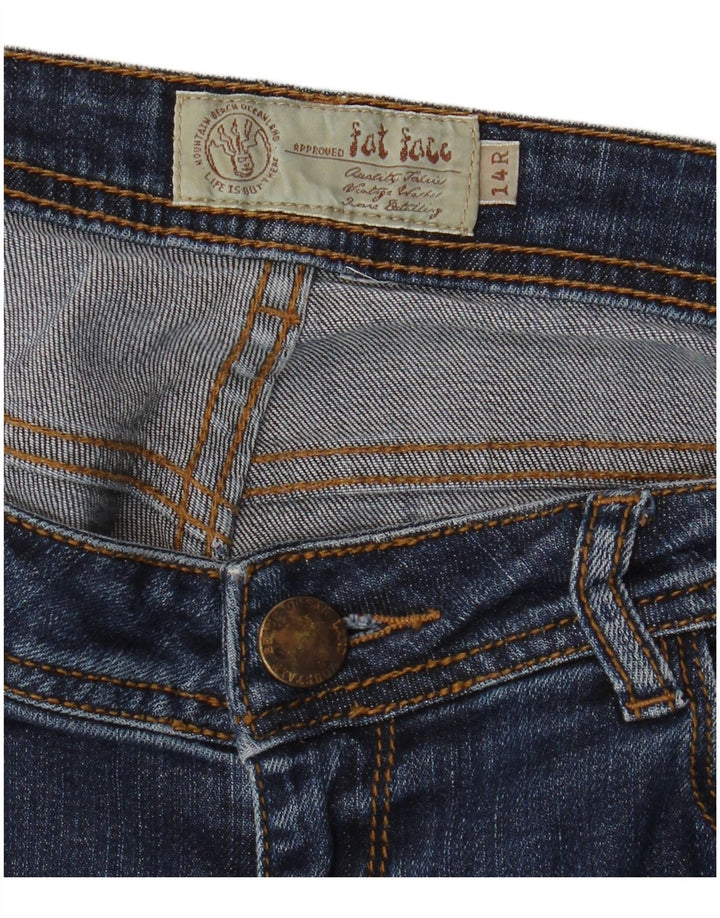 Fat Face Damen-Cropped-Jeans, UK 14, Größe L, W34, L24, Marineblau