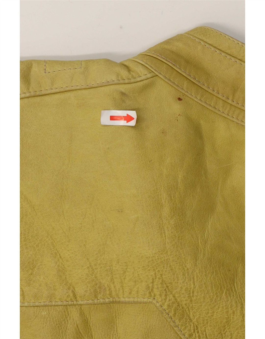 Vintage Damen Leder Bikerjacke UK 14 Groß Gelb