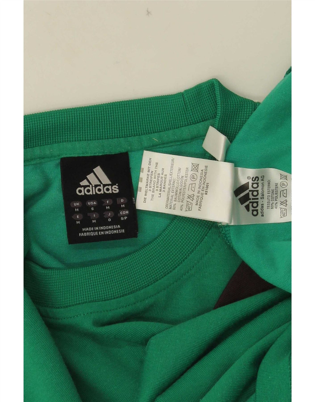 Adidas Herren T-Shirt Top Mittelgrüne Colourblock-Baumwolle