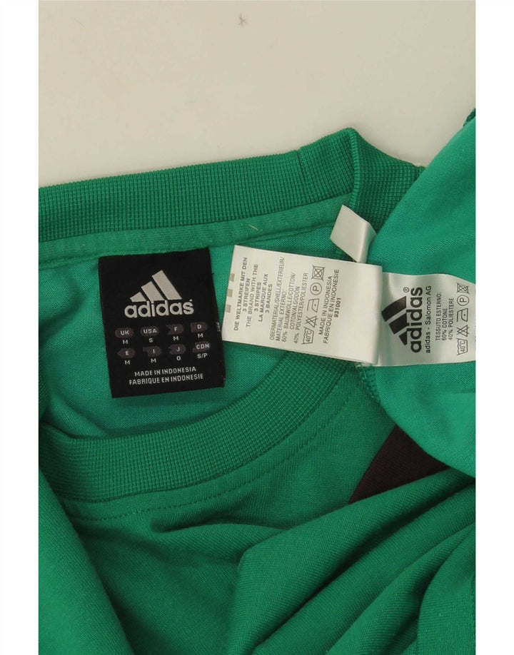 Adidas Herren T-Shirt Top Mittelgrüne Colourblock-Baumwolle