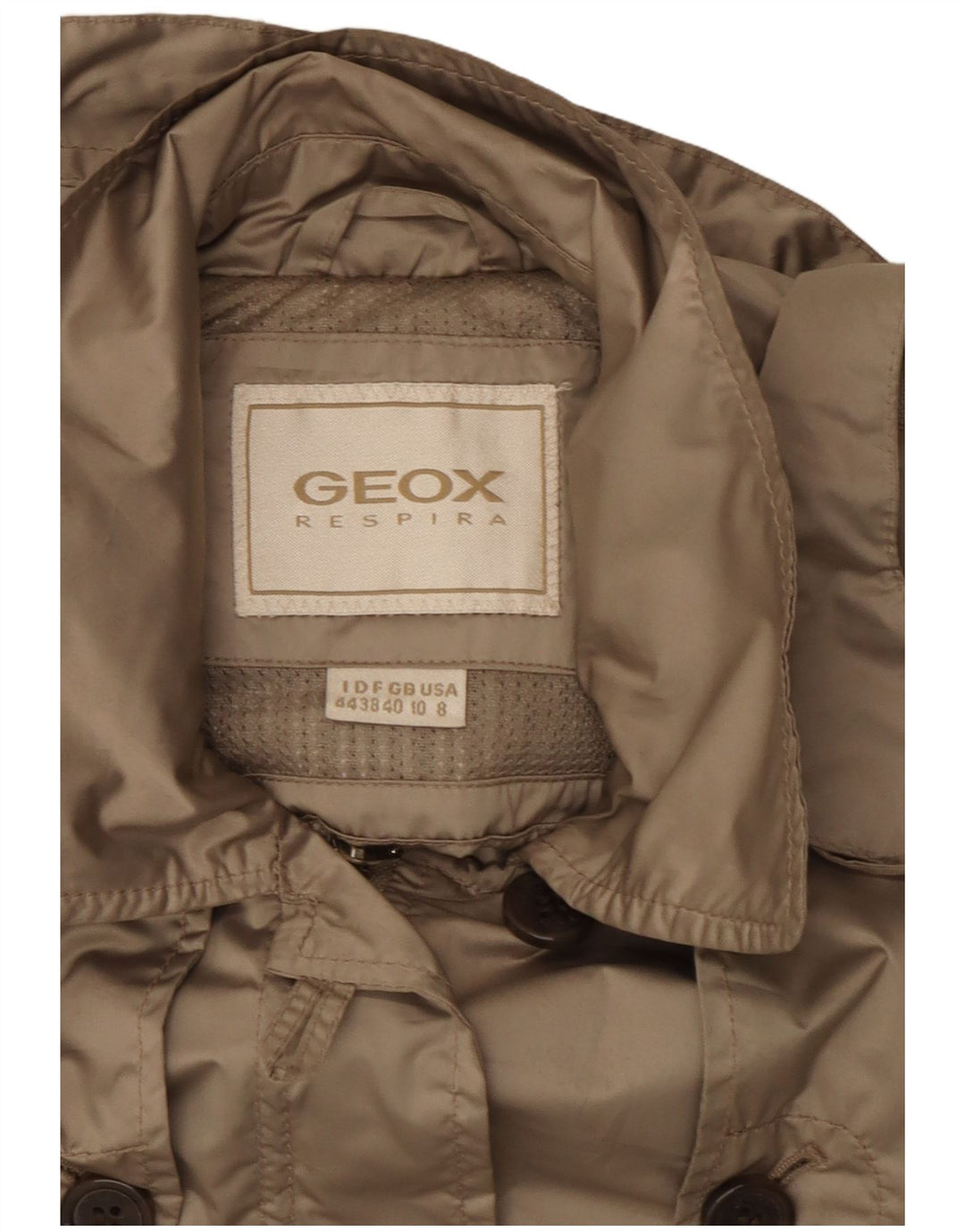 Geox Respira Damen Kapuzenparkajacke UK 10 Small Beige Polyester