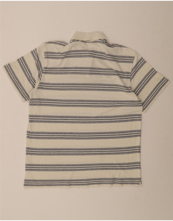 Ellesse Herren-Poloshirt, UK 38, mittelweiß, gestreift, Baumwolle