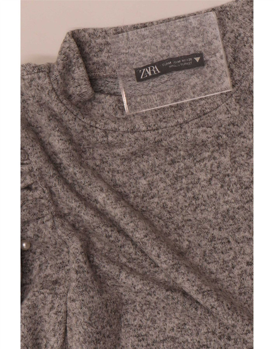 Zara Damen Top Langarm UK 12 Mittelgrau