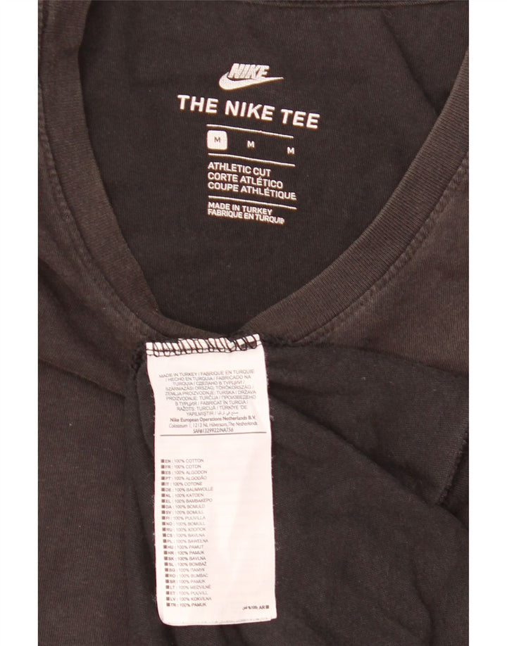 Nike Herren Athletic Cut T-Shirt-Oberteil aus mittelschwarzer Baumwolle