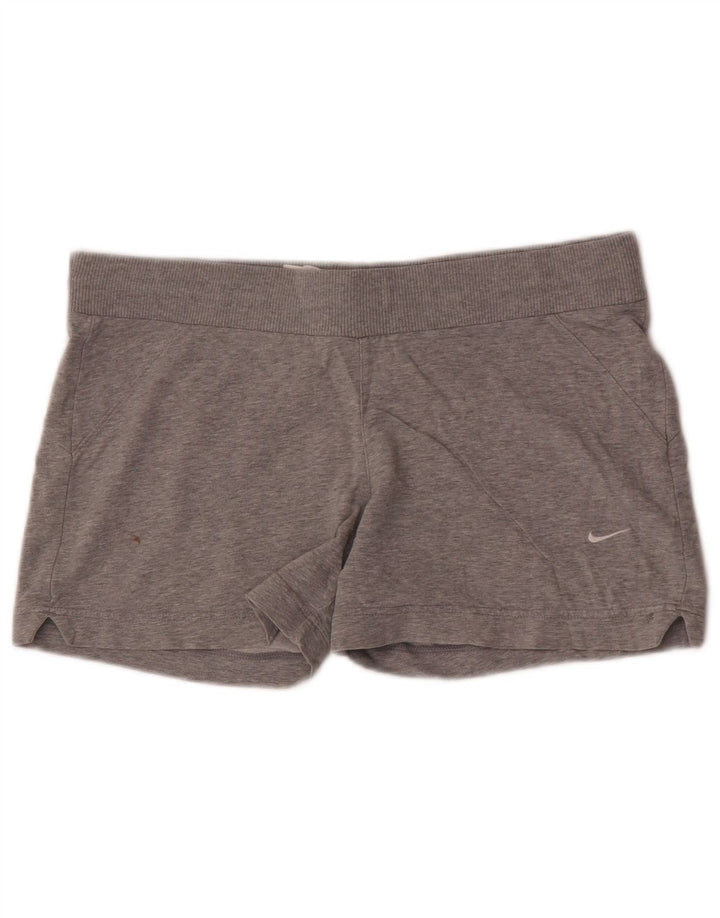 Nike Damen Sportshorts UK 12/14 mittelgraue Baumwolle