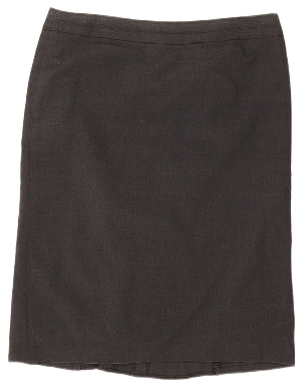 Gerader Damenrock von Marks & Spencer UK 12 Medium W32 Grau Polyester