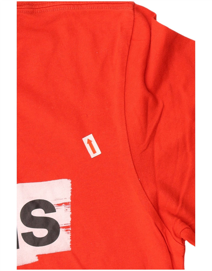 ADIDAS Herren Grafik T-Shirt Top Small Rot Baumwolle