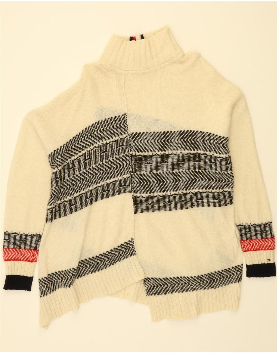 TOMMY HILFIGER Womens Turtle Neck Jumper Sweater UK 16 Large Off White Vintage Tommy Hilfiger and Second-Hand Tommy Hilfiger from Messina Hembry 