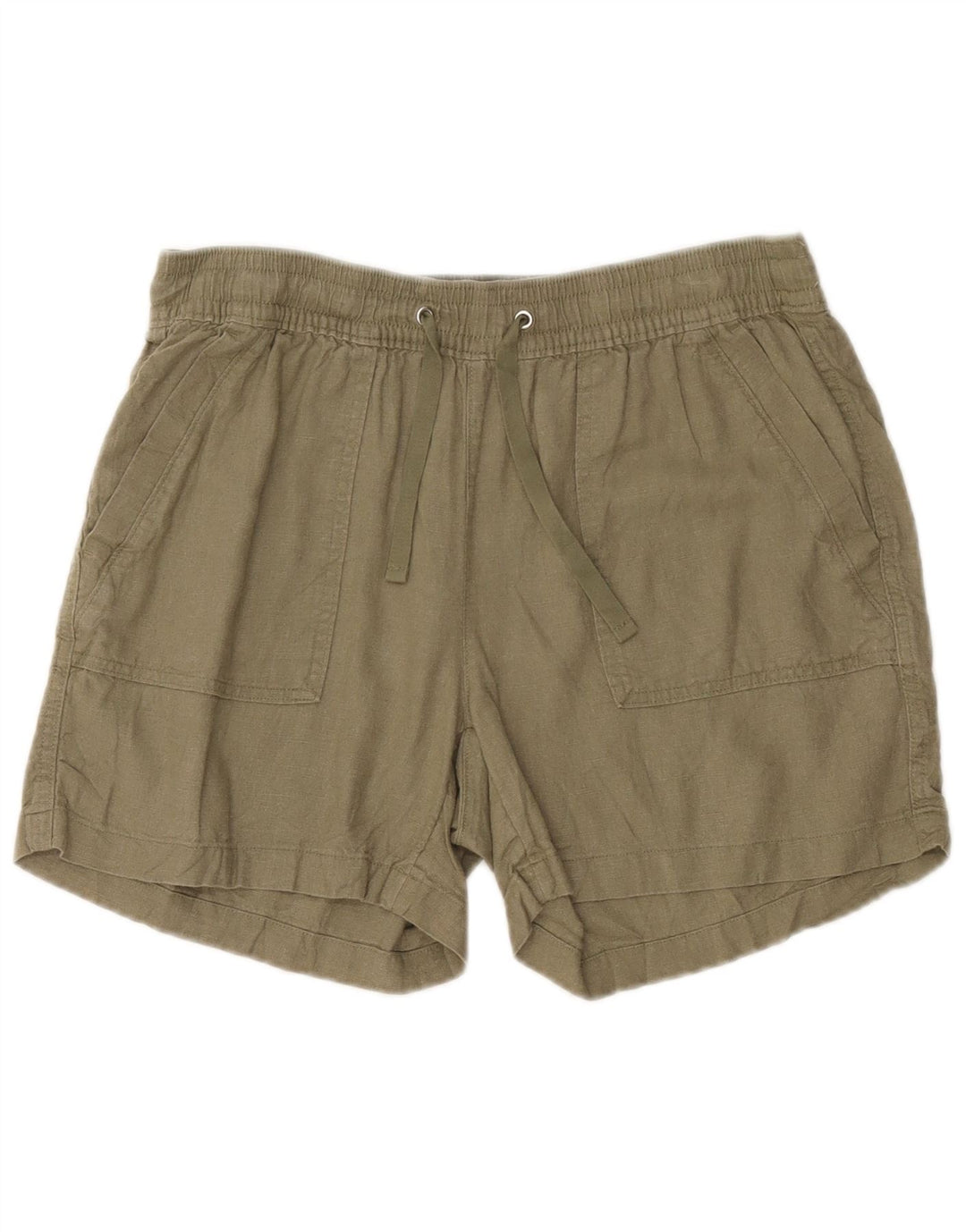 Nautica Damen Chinoshorts Medium W30 Khaki Leinen