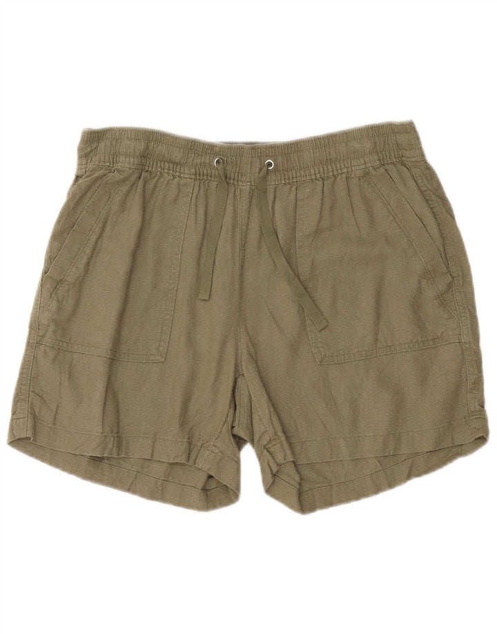 Nautica Damen Chinoshorts Medium W30 Khaki Leinen
