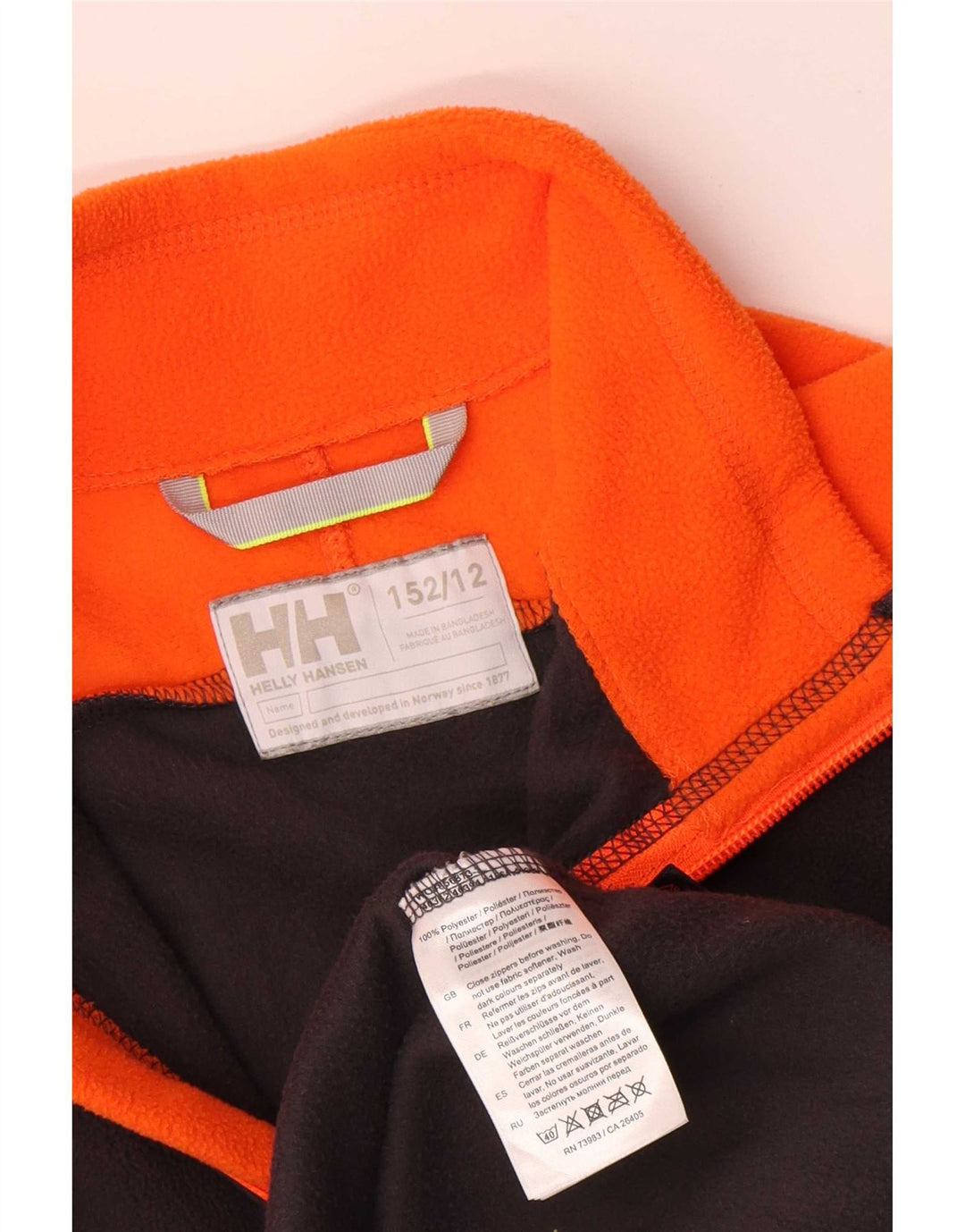 Helly Hansen Fleecejacke für Jungen, 11–12 Jahre, schwarzes Colourblock-Polyester