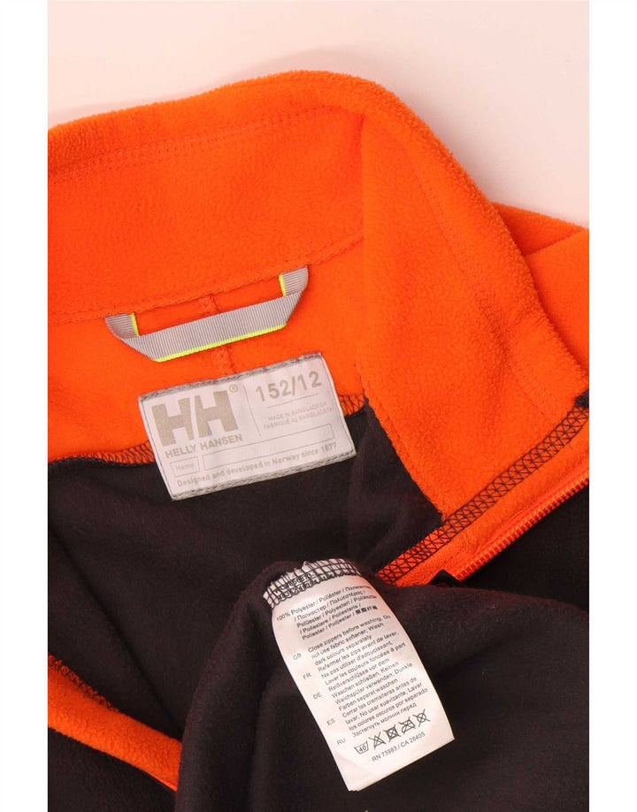 Helly Hansen Fleecejacke für Jungen, 11–12 Jahre, schwarzes Colourblock-Polyester