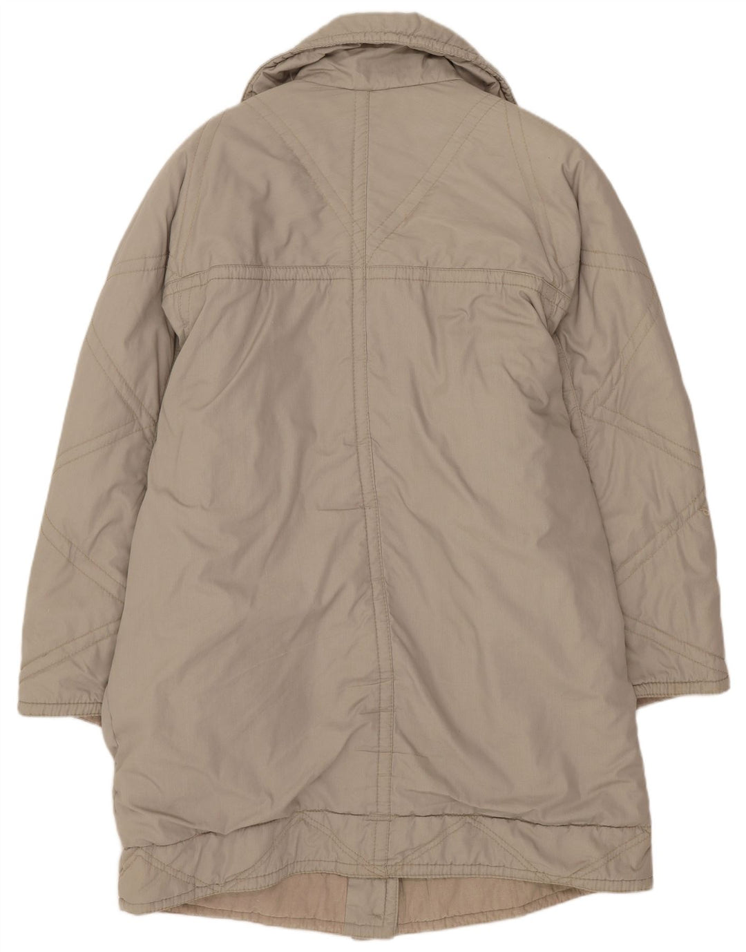 Vintage Damen Übergroßer Mantel EU 40 Medium Beige Polyester