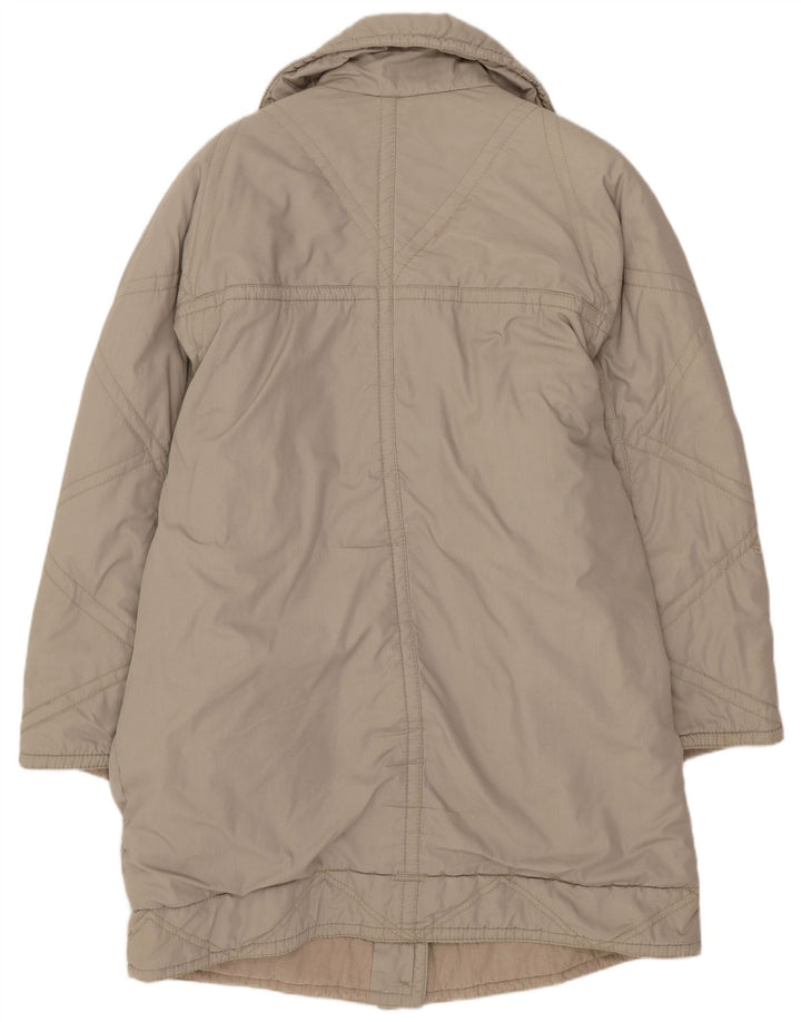 Vintage Damen Übergroßer Mantel EU 40 Medium Beige Polyester