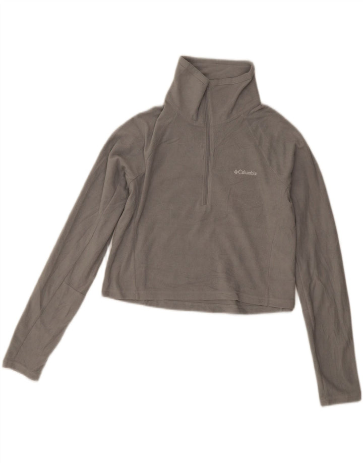 Columbia Damen Crop Zip Neck Fleece Pullover UK 8 Small Grau Polyester
