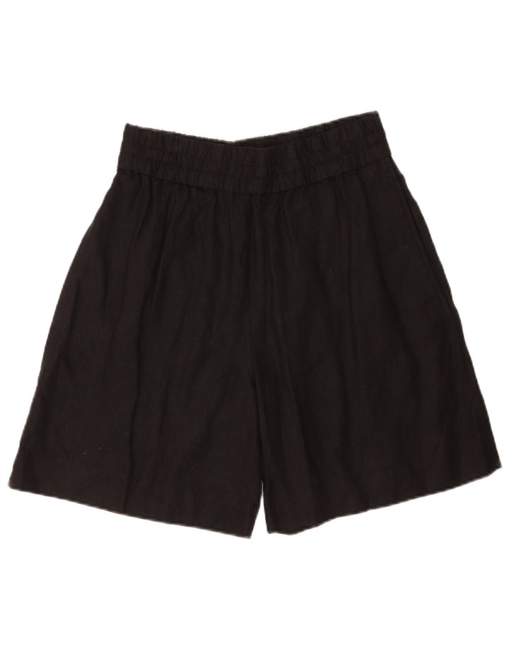 Cos Damen Casual Shorts Medium W28 Schwarz Leinen
