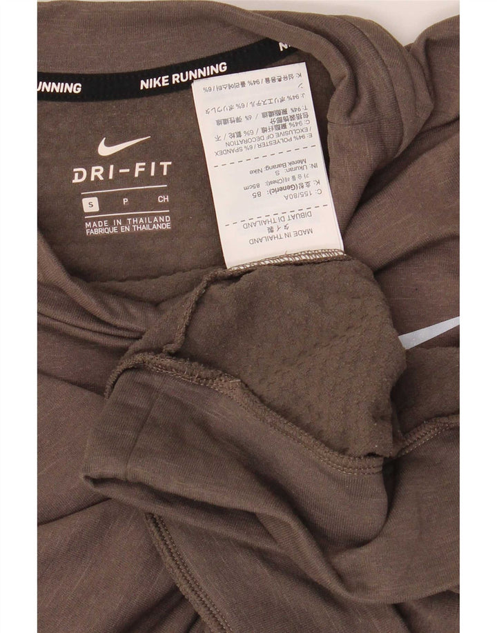 Nike Womens Crop Oversized Sweatshirt Pullover UK 10 Small Braun Polyester