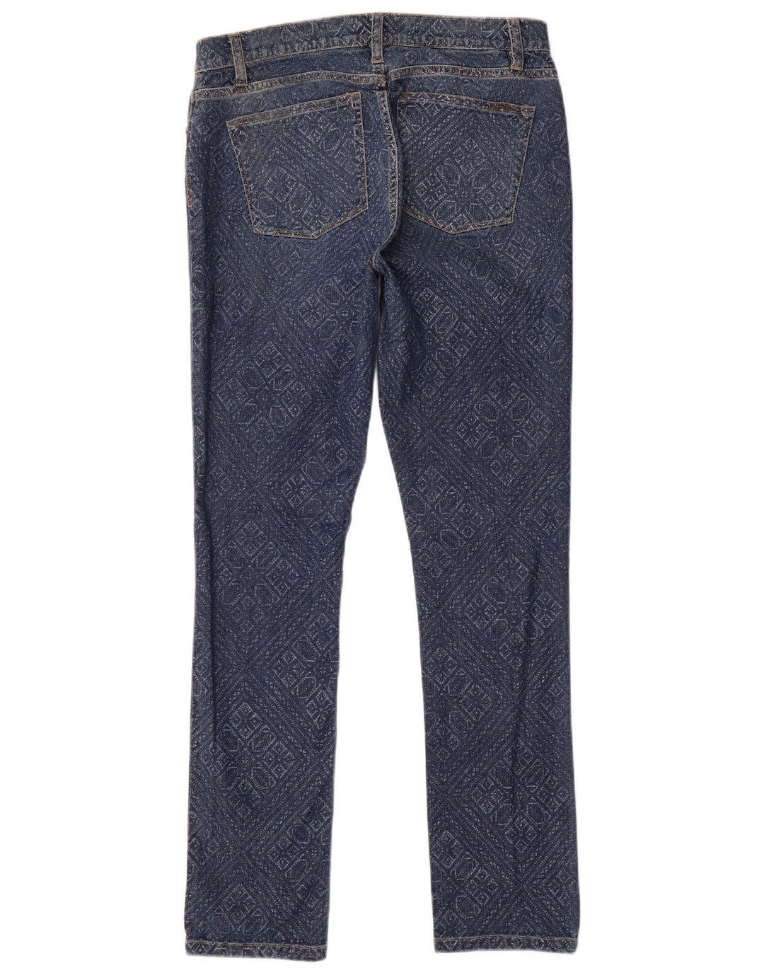 Ralph Lauren Damen Slim Jeans US 8 Medium W32 L31 Blaue geometrische Baumwolle
