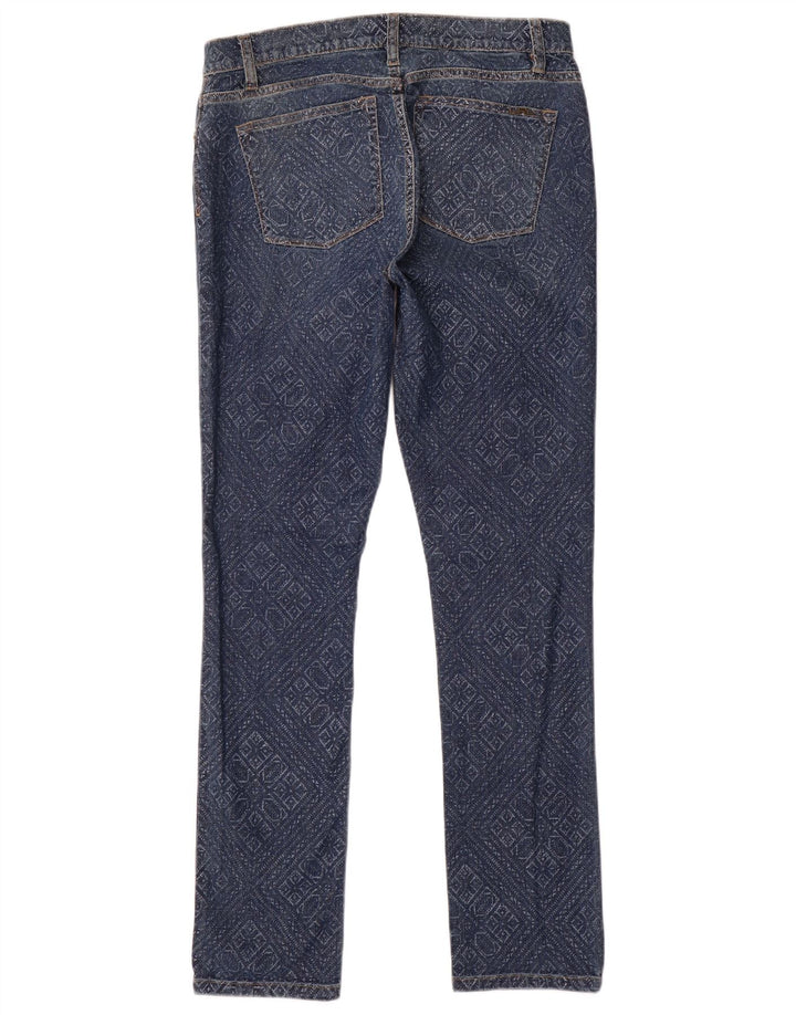Ralph Lauren Damen Slim Jeans US 8 Medium W32 L31 Blaue geometrische Baumwolle