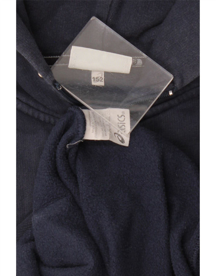ASICS Jungen-Kapuzenpullover mit Reißverschluss, 11–12 Jahre, Marineblau