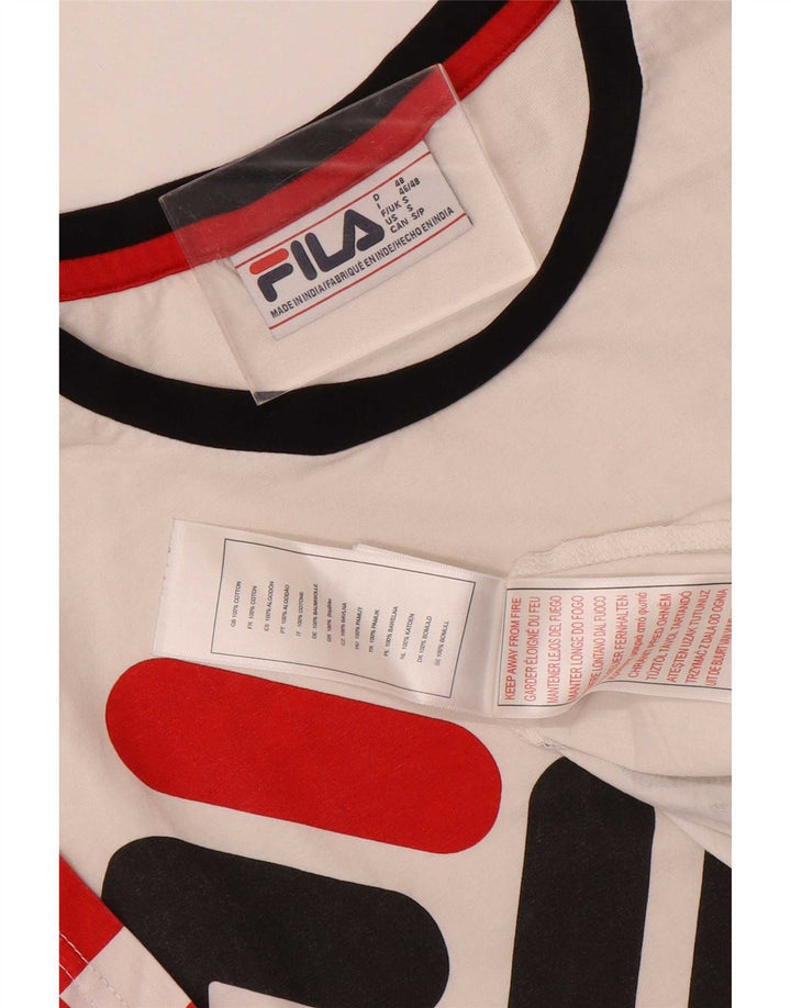 Fila Herren-T-Shirt mit Grafik, Größe S, weiße, geometrische Baumwolle