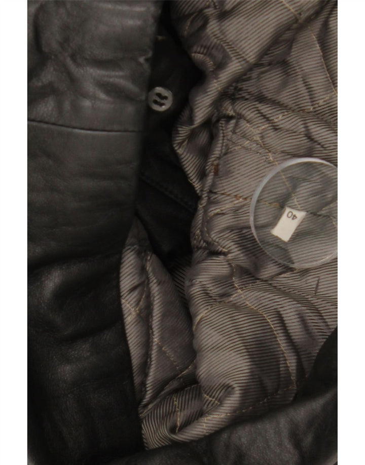 VINTAGE Womens Leather Jacket EU 40 Medium Black Vintage Vintage and Second-Hand Vintage from Messina Hembry 