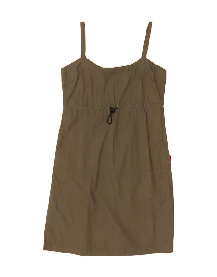 ROCKY Womens Sundress UK 14 Medium Khaki Cotton Vintage Rocky and Second-Hand Rocky from Messina Hembry 