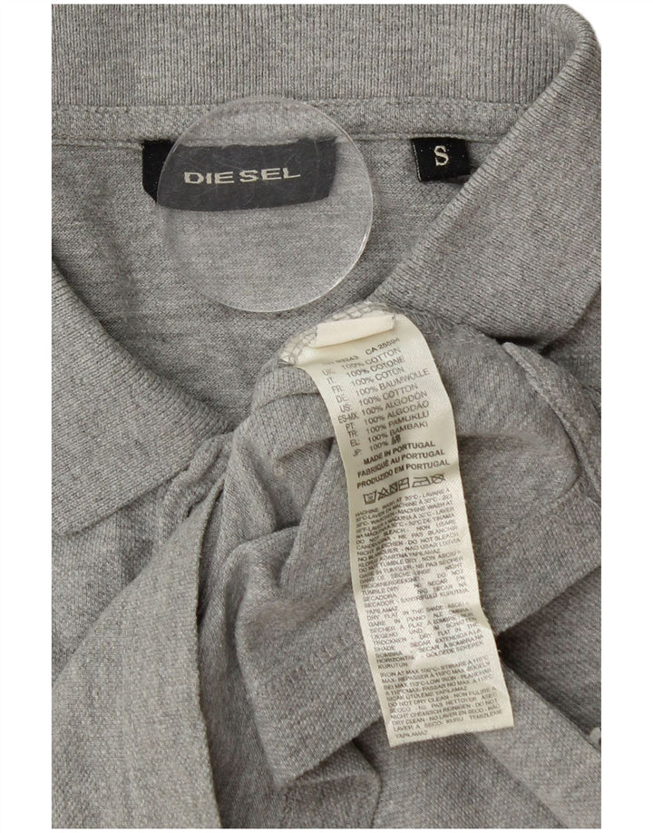 DIESEL Herren-Poloshirt mit Grafik, Größe S, graue Baumwolle