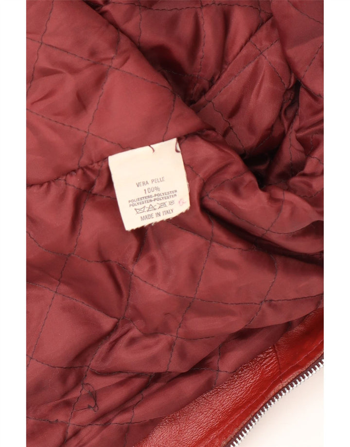 Vintage Damen Lederjacke UK 14 Mittelrot