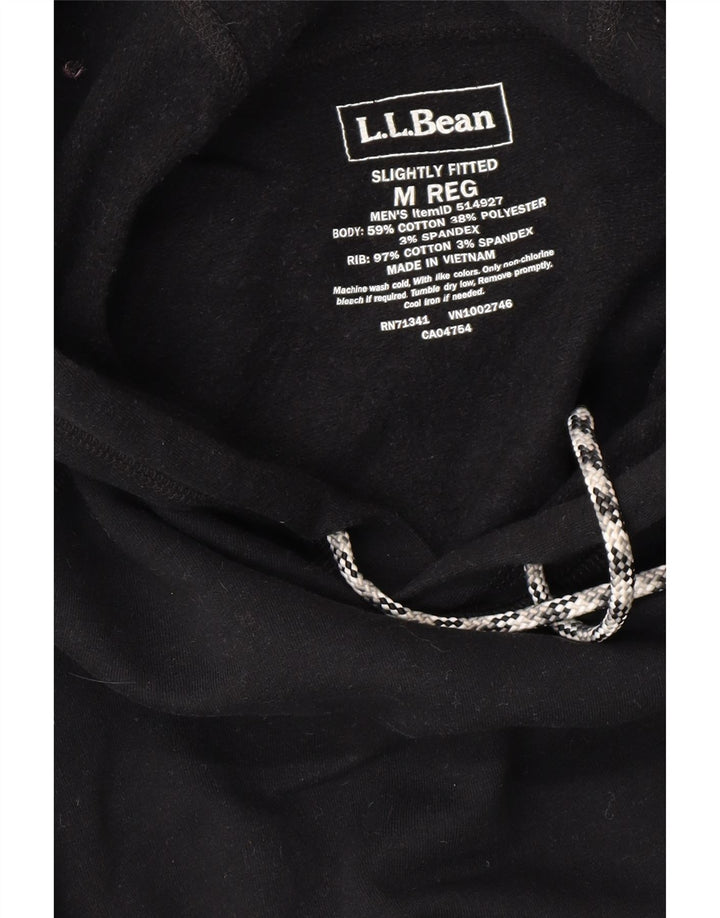 L.L.BEAN Mens Hoodie Jumper Medium Black Cotton