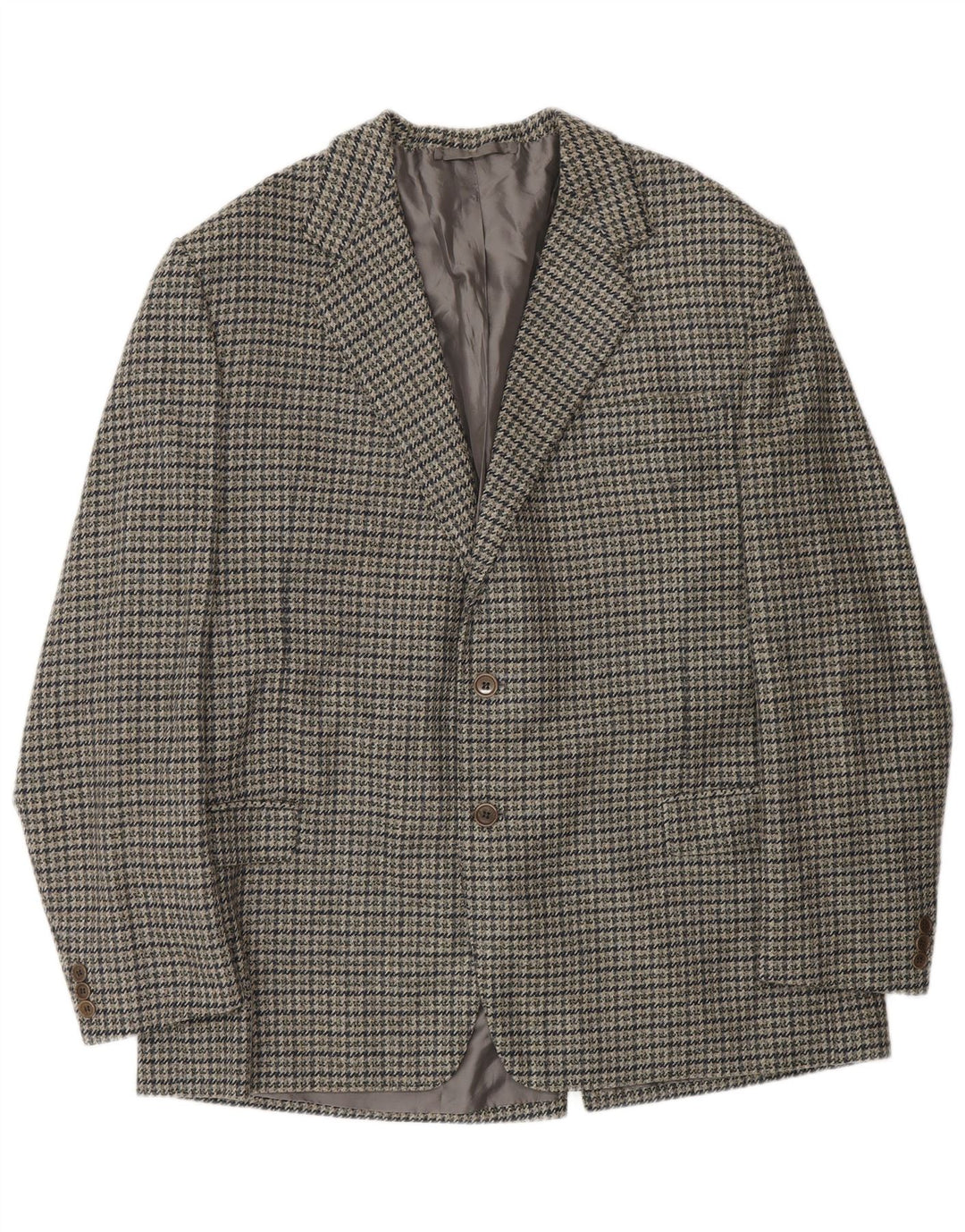 Ermenegildo Zegna Herren-Blazer mit 2 Knöpfen, UK 40, Mittelgrau mit Hahnentrittmuster