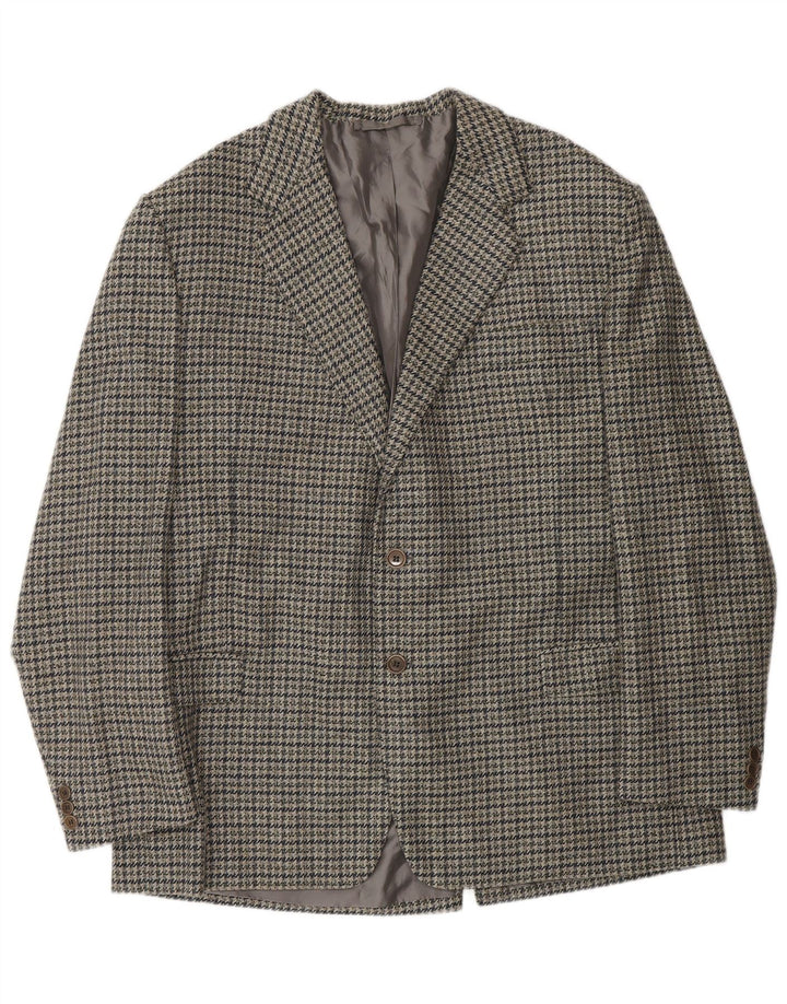 Ermenegildo Zegna Herren-Blazer mit 2 Knöpfen, UK 40, Mittelgrau mit Hahnentrittmuster