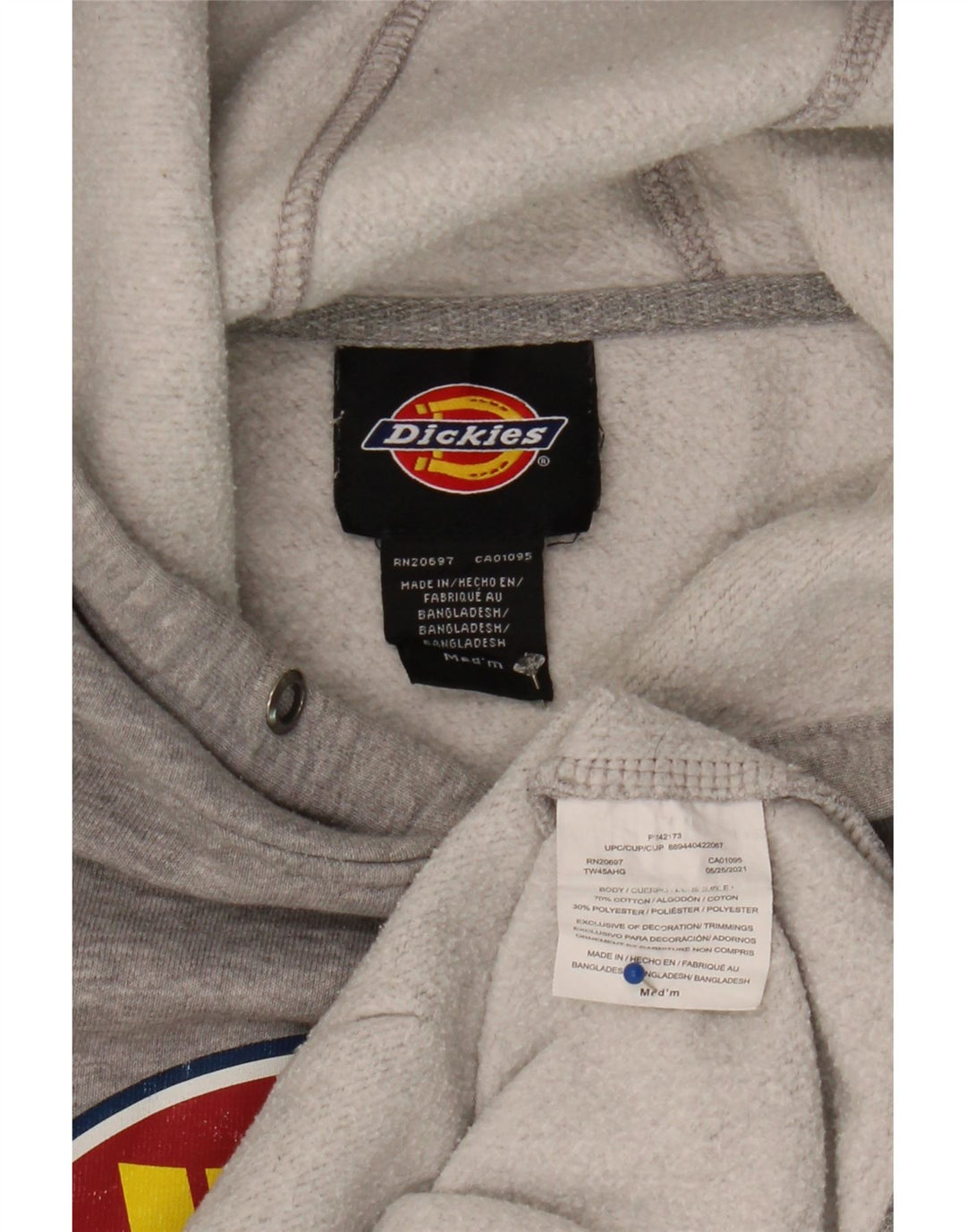 DICKIES Herren-Kapuzenpullover mit Grafik, mittelgrau gesprenkelte Baumwolle