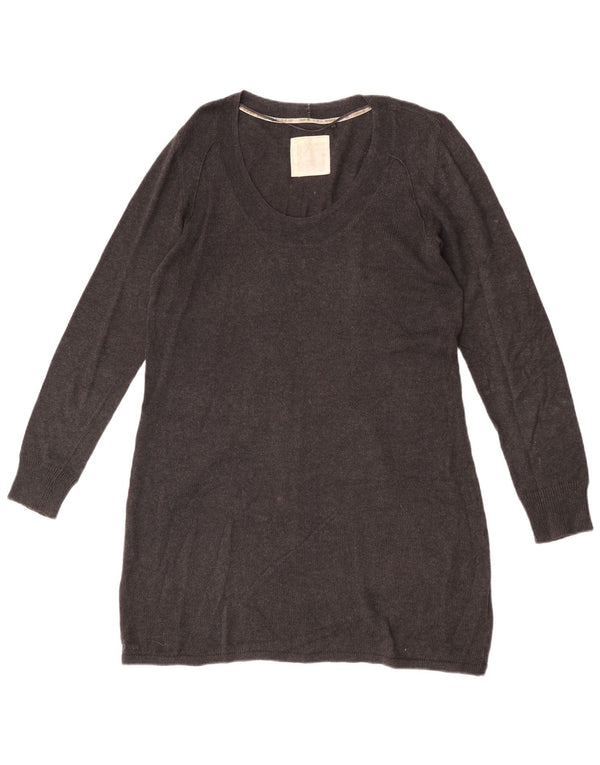Fat Face Damen-Pulloverkleid mit langen Ärmeln, UK-Größe 46, Größe L, Grau, Baumwolle