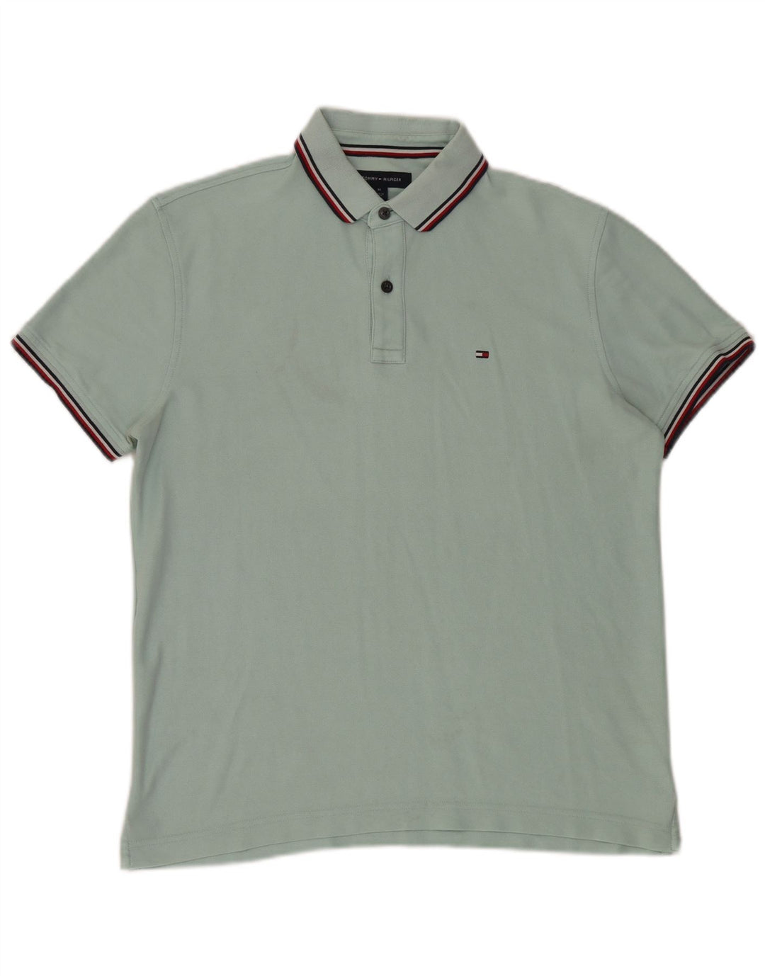 Tommy Hilfiger Herren-Poloshirt mit normaler Passform, mitteltürkisfarbene Baumwolle