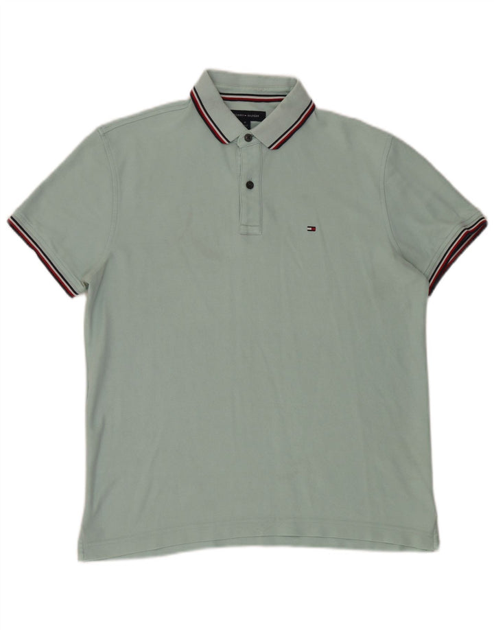 Tommy Hilfiger Herren-Poloshirt mit normaler Passform, mitteltürkisfarbene Baumwolle