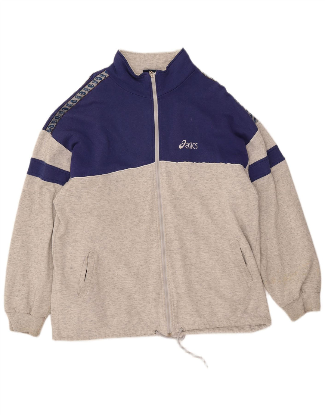 ASICS Herren-Trainingsanzug mit grafischem Oberteil, XL, Grau, Farbblock