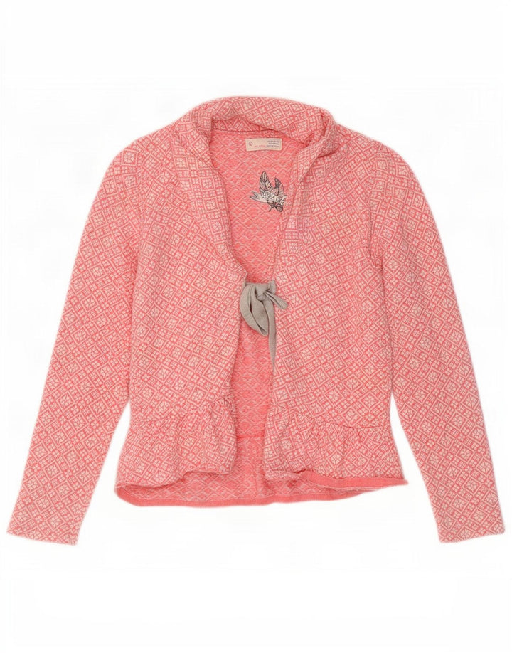 Odd Molly Damen-Strickjacke, Größe 2, mittelrosa, geometrische Baumwolle