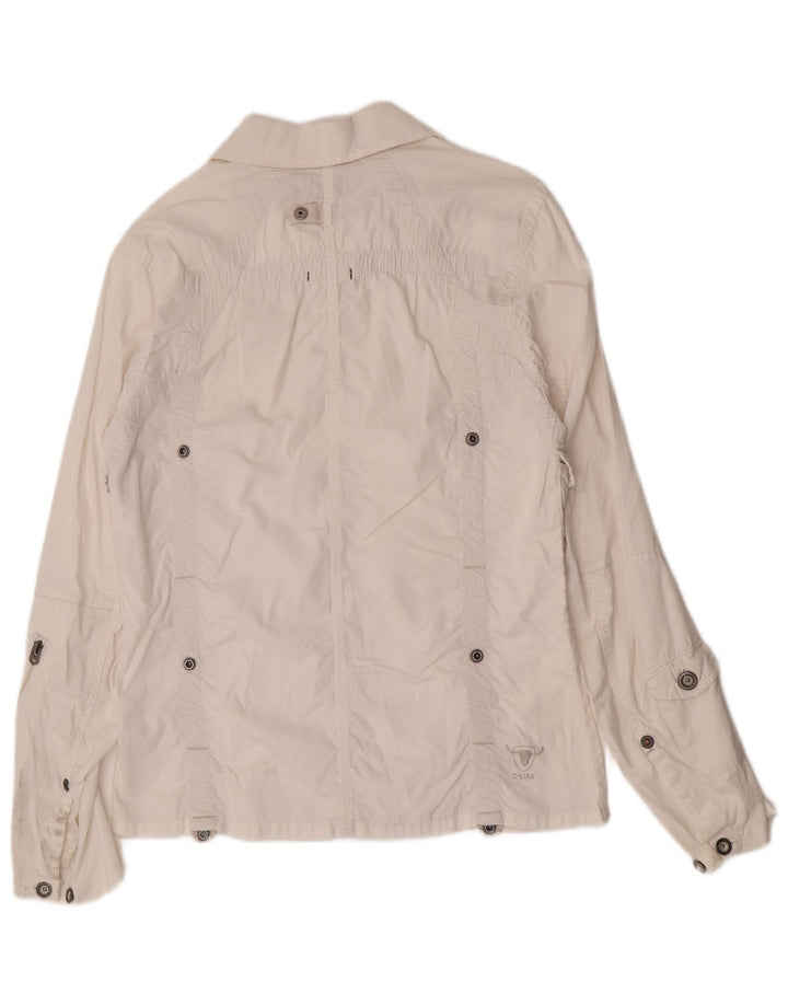 G-Star Damen Militärjacke UK 18 XL Weiße Baumwolle
