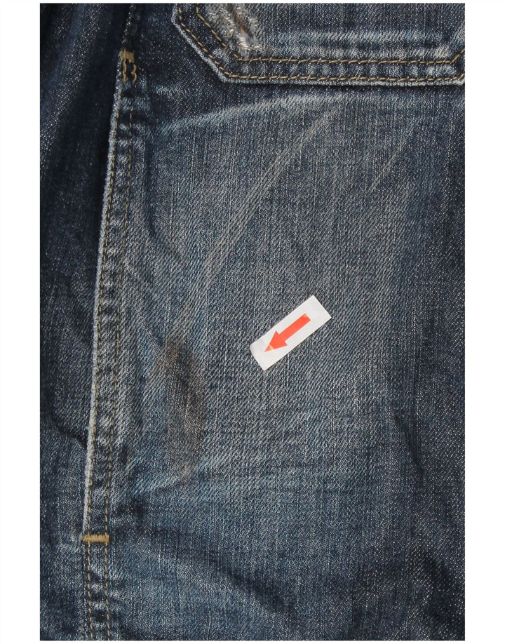Gas Damen Jeansjacke UK 14 Große blaue Baumwolle